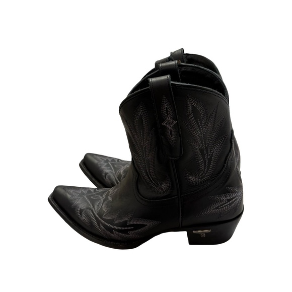 LANE WOMEN'S LEXINGTON WESTERN BOOTIES - SNIP TOE Black leather 8.5 - Picture 2 of 12